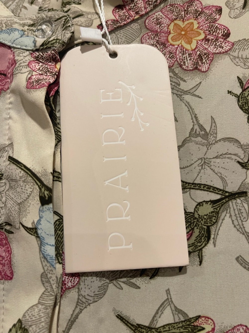 Prairie  Cream Maxi Dress with Pink Floral Print - Picture 5 of 6